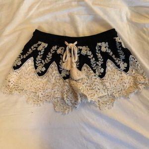 Crochet drawstring shorts